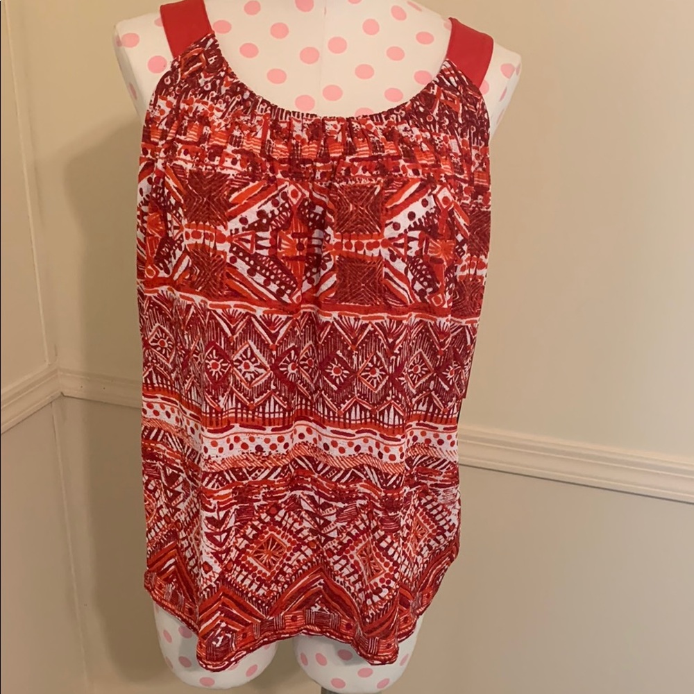 Rafaella Red Patterned Women's sleeveless Top Size L NEW with Tags All occasions